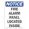Signmission OSHA Notice, 5" Height, Fire Alarm Panel Located Inside Sign, 5" X 3.5", Portrait OS-NS-D-35-V-12534 - alternate 1